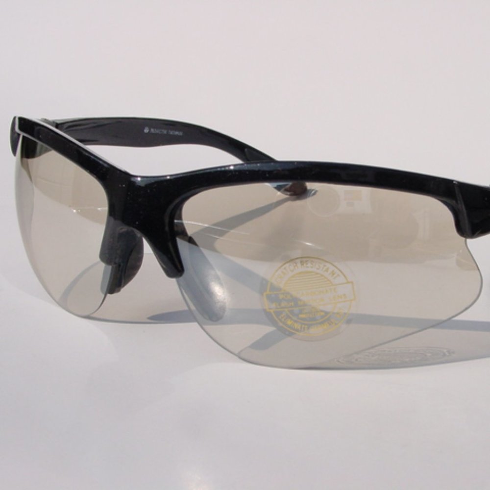 NWTSports Wrap Blade semi-rimless clear tinted mirrored polycarbonate sunglasses